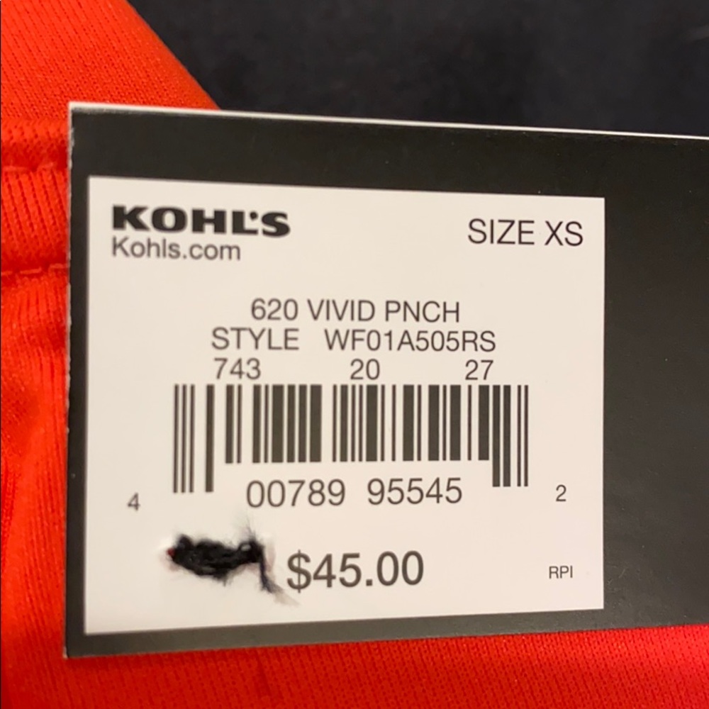 FILA SPORT High-Waisted Mesh Ankle Leggings in Vivid Punch Color Size XS - Picture 2 of 5